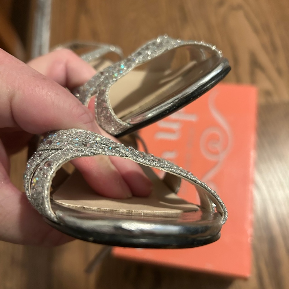 Touch Ups Sparkling Silver Strappy Heels - Picture 7 of 7